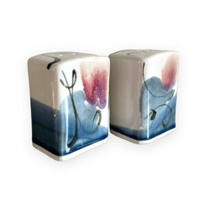 Ceramic Studio Pottery Salt and Pepper Shakers Handmade‎ Geometric Art 2x3